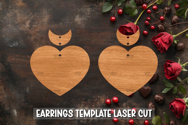 Heart Earrings Svg Image 3