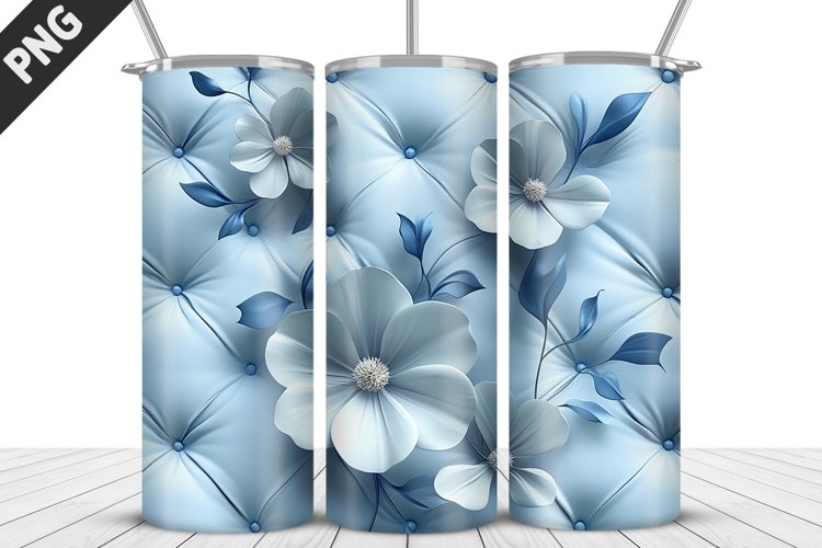 3D Daisy Flowers 20oz Tumbler Wrap | Sublimation Design example image 1