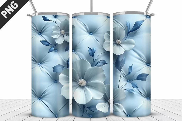 3D Daisy Flowers 20oz Tumbler Wrap | Sublimation Design