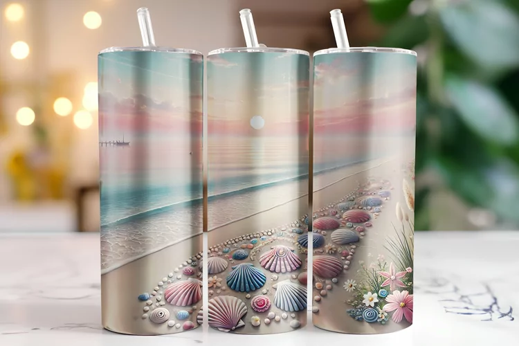 Seashell Tumbler Wrap | Sublimation | Tumblers