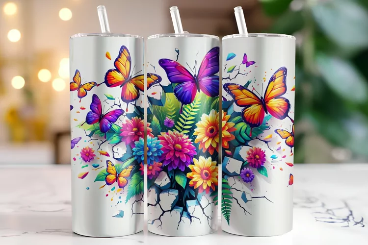 Flowers Tumbler Wrap | Sublimation | Tumblers
