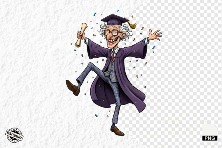 Whimsical Graduation Grandpa Clipart