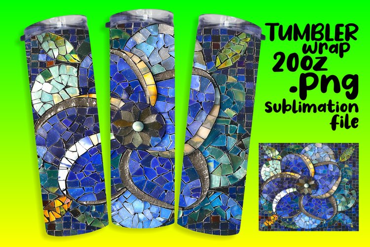 Glittery Flower Pattern Tumbler Wrap Design 20oz