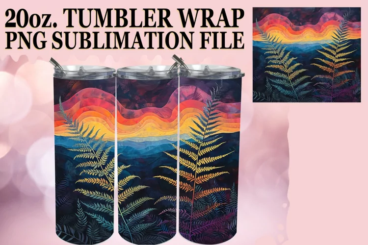 Summer Botanical Escape Tumbler Design - Retro Charm