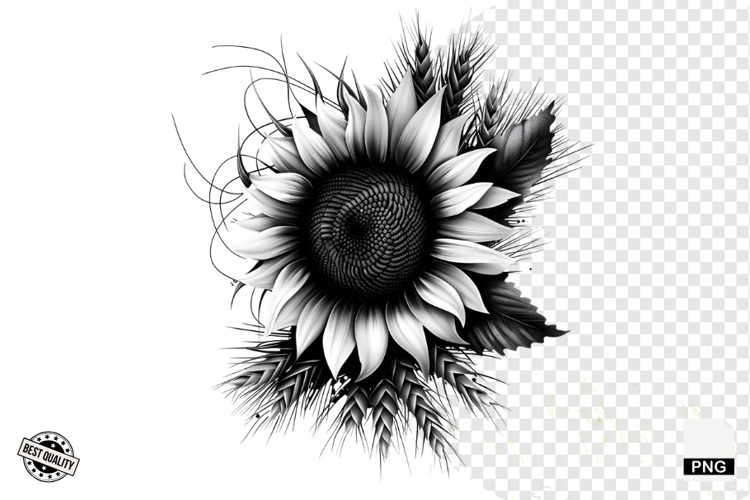 Black and White Halloween Autumn Clipart example image 1