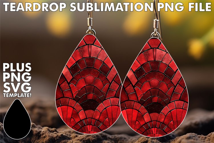 Glittery Red Teardrop Sublimation Treasures