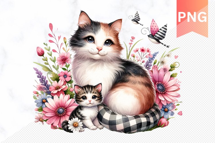 Cat Sublimation - Mothers Day Cat Clipart