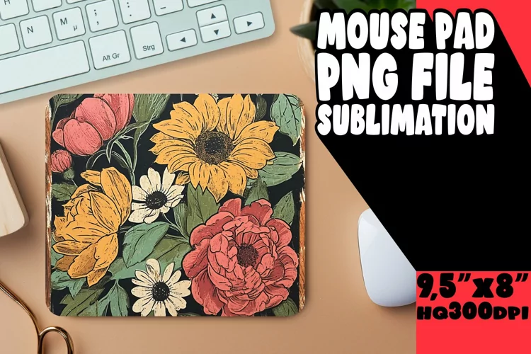 Nostalgic Springtime Blossom Mouse Pad Sublimation