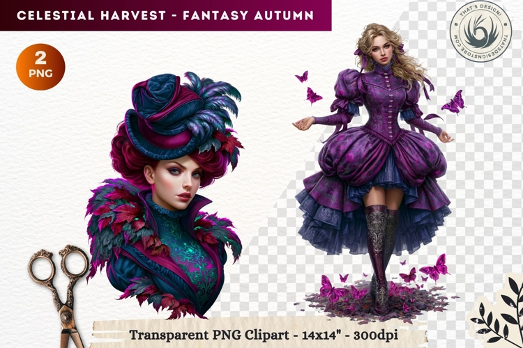 Autumn Fantasy Clipart PNG Celestial Steampunk Harvest