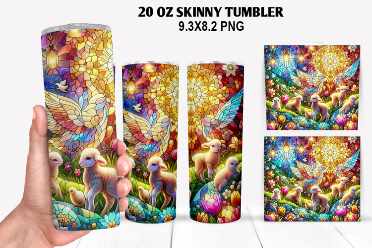 Skinny Tumbler 20oz Wrap Design, Easter Tumbler PNG Design