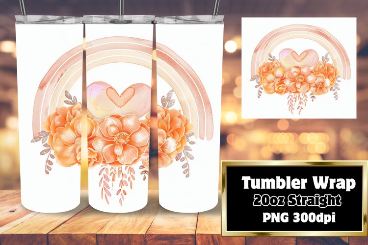 Colorful 20oz Tumbler Wrap with Rainbow