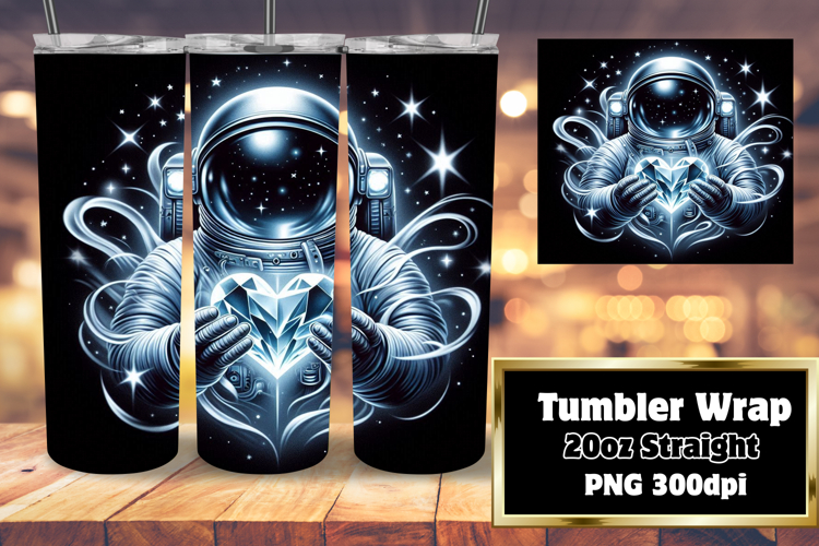 20oz Tumbler Wrap for DIY , Astronaut