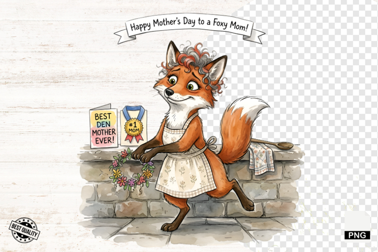 Whimsical Fox Mom PNG - Fox Clipart