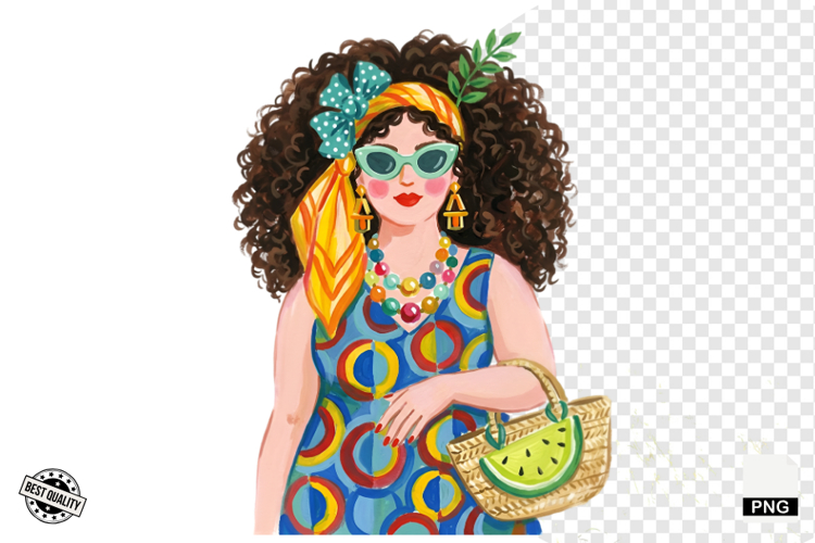 Summer 1950 Girls Clipart example image 1