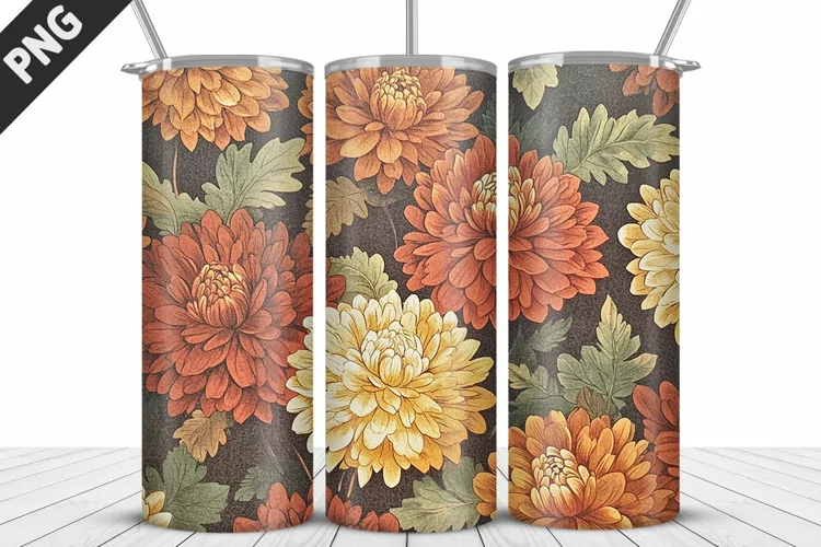 3D Prettiest Flowers Tumbler Wrap | Sublimation Design
