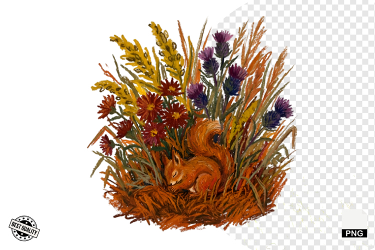 Autumn Wildflowers Meadow Clipart