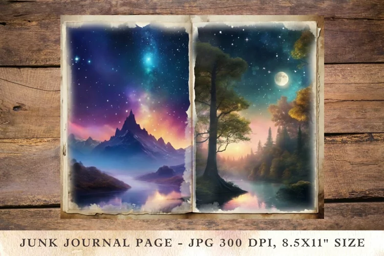 Printable Junk Journal Pages night castle 3