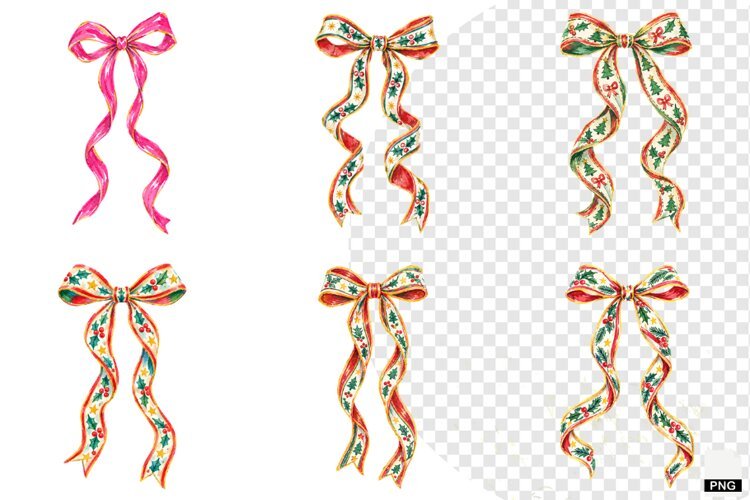 Christmas Bows PNG example image 1