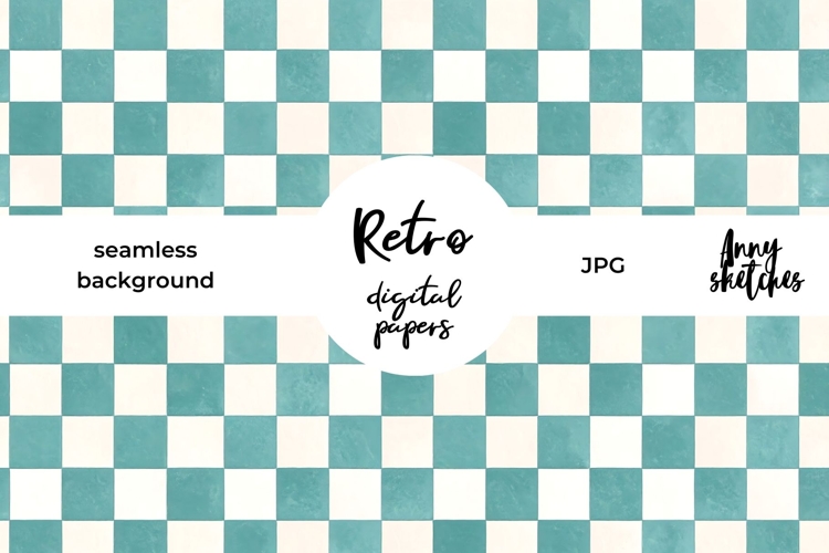 Retro Green and White Checked Seamless Pattern Christmas