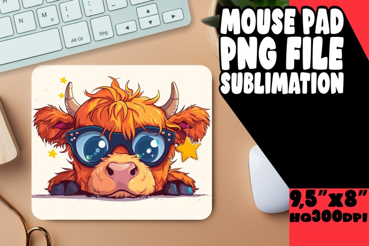 Peekaboo Cow Sublimation Mouse Pad Farm Design