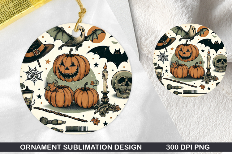 Halloween Stained Glass Ornament PNG, Digital Download File