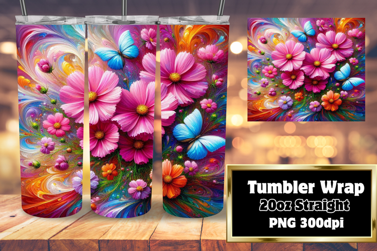 SLEEK 20oz Tumbler Design , Flowers