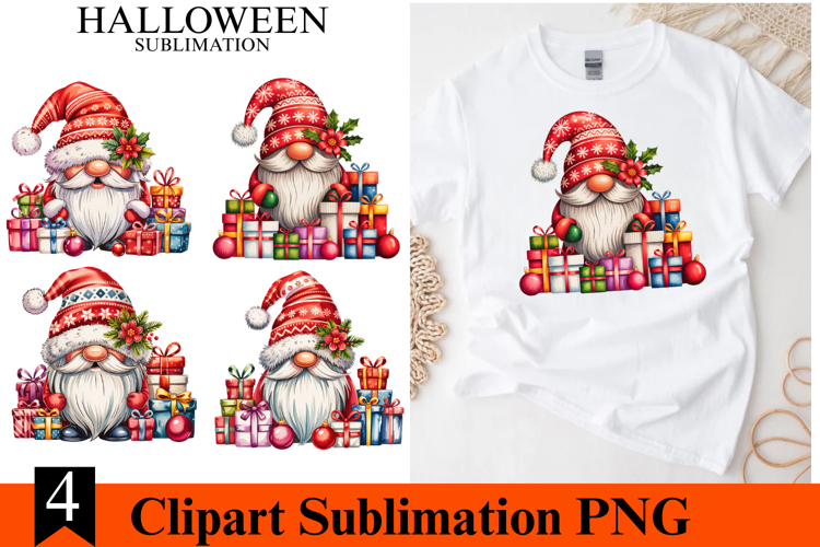 4 Christmas Gnome Clipart PNG | Merry Christmas Png