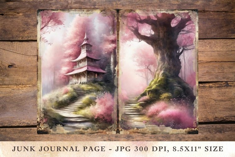 Printable Junk Journal Pages fairy forest 1 example image 1