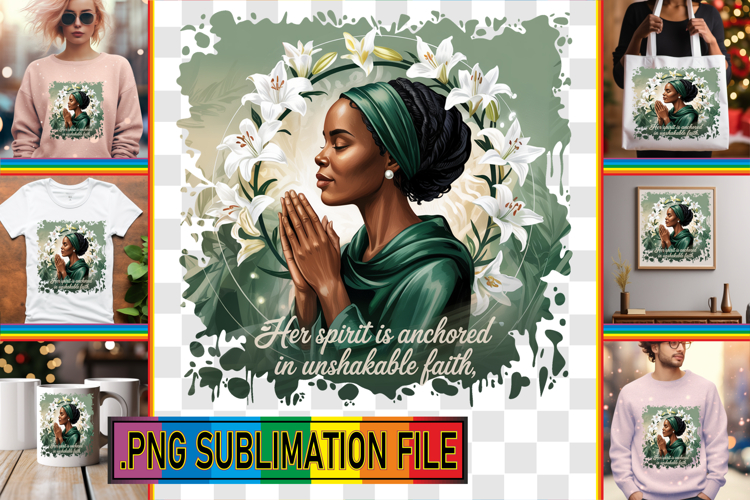 Unique TOTE BAG Magic PNG, Praying Woman