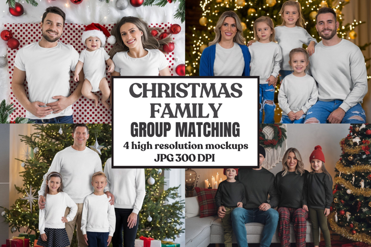 Christmas Family Group Tshirt Mockups
