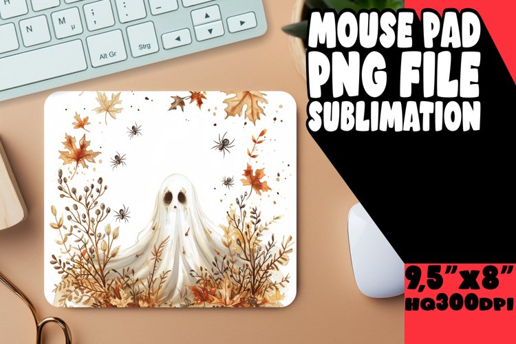 Enchanted Halloween Watercolor Mouse Pad PNG