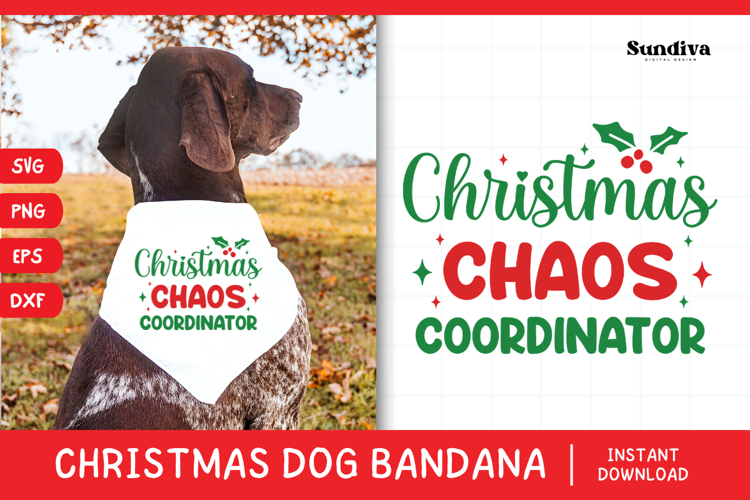 Christmas Dog Bandana Quotes SVG | Christmas Chaos