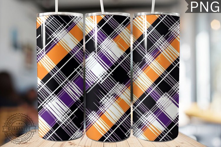 Halloween Plaid Pattern Tumbler Wrap - High Quality 300 Dpi