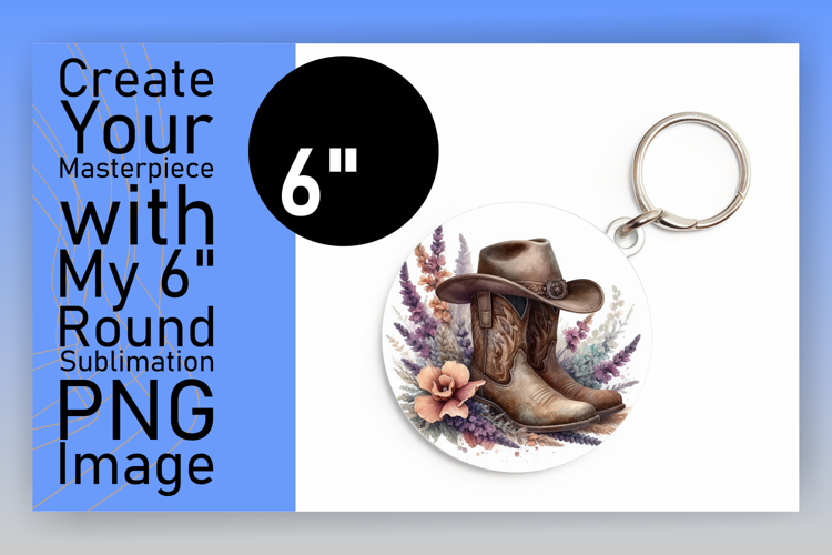 Chic Round Design for Keychain PNG , Western