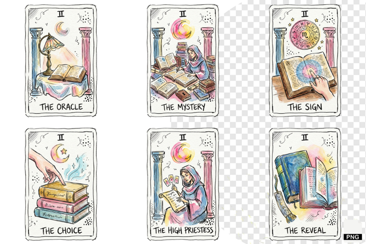 Reading Tarot Cards PNG