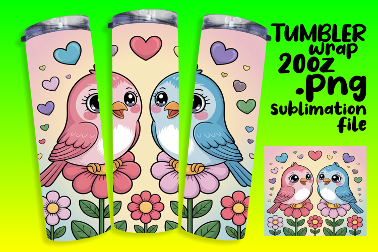 Sublimation Graphics for 20oz Tumblers , Birds