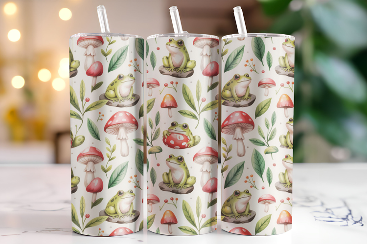 Frog & Mushroom Tumbler Wrap | Sublimation | Tumblers