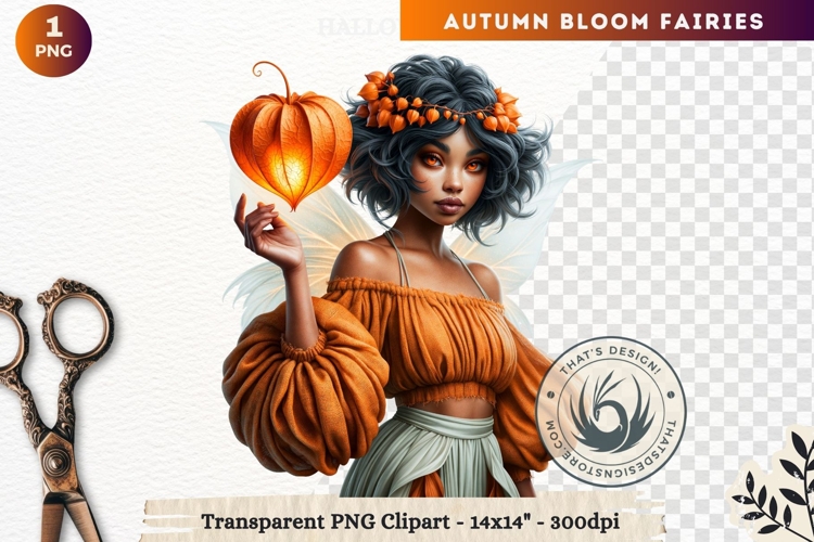 Autumn Bloom Floral Fairy Clipart, Mythical Fantasy PNG