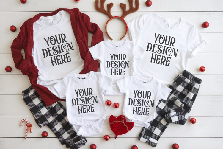 Christmas Family Matching Group T-Shirt Mockup example image 1