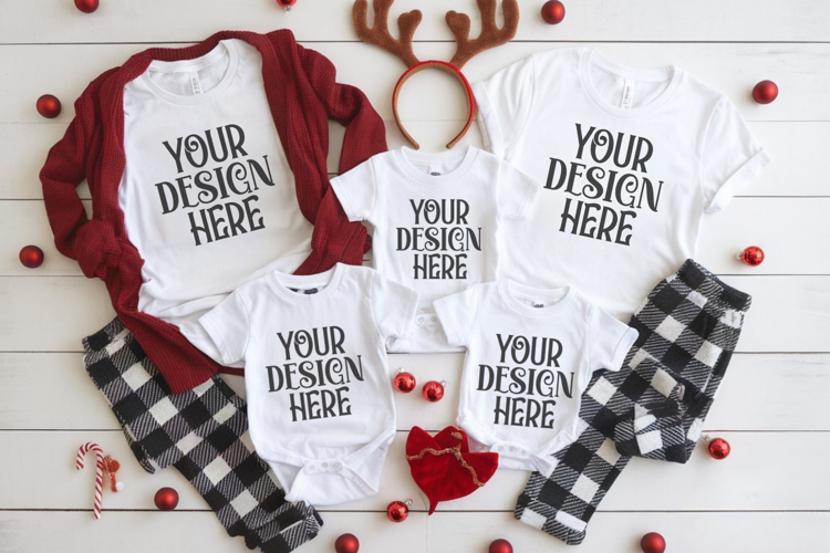 Christmas Family Matching Group T-Shirt Mockup