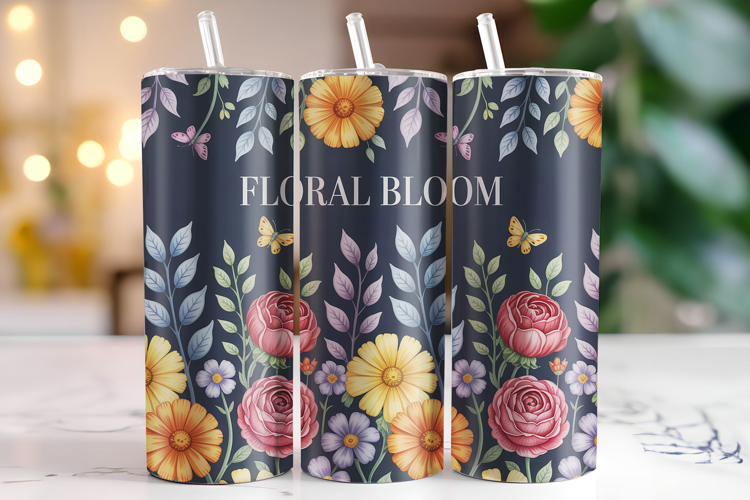 Floral Bloom Tumbler Wrap | Sublimation | Tumblers
