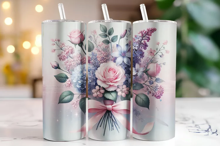 Flowers Tumbler Wrap | Sublimation | Tumblers