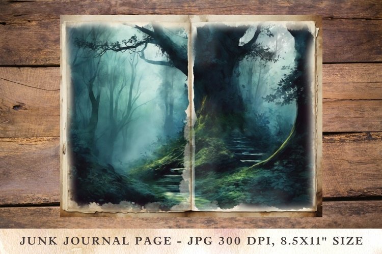 Printable Junk Journal Pages dark forest 3