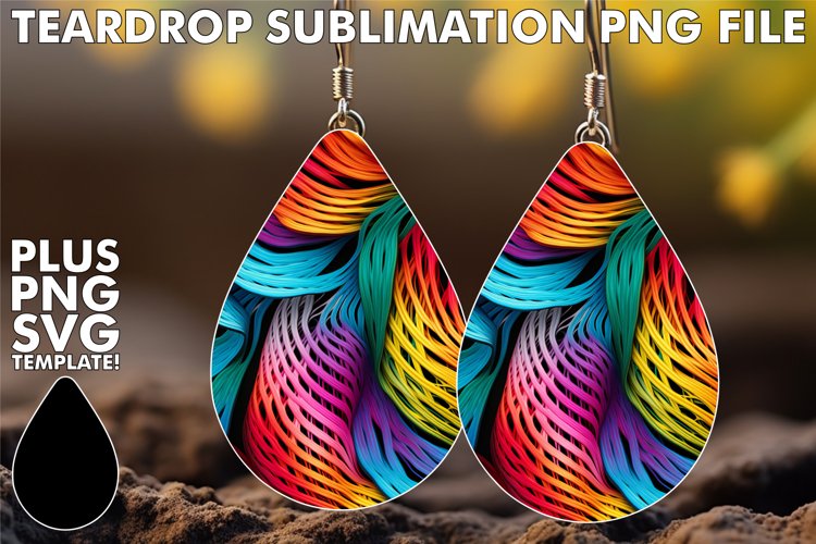 Stylish Teardrop Earring Sublimation example image 1