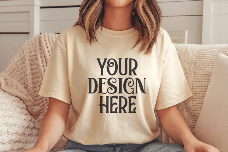 Butter Comfort Colors 1717 T-shirt Mockups,1717 Mockups