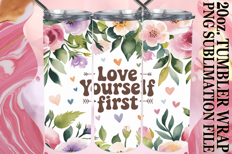 Gentle smiles 20oz tumbler wrap, Flower Quote