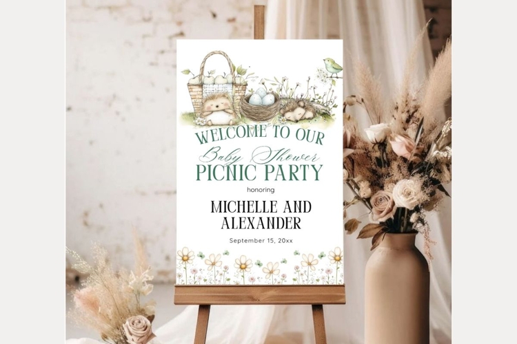 Baby Shower Welcome Sign Template 246 example image 1