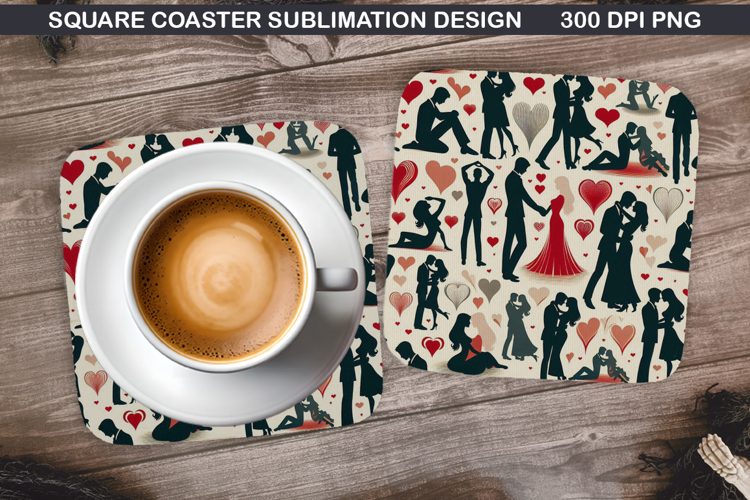 Valentine Coaster Sublimation, Valentine Coaster PNG Design