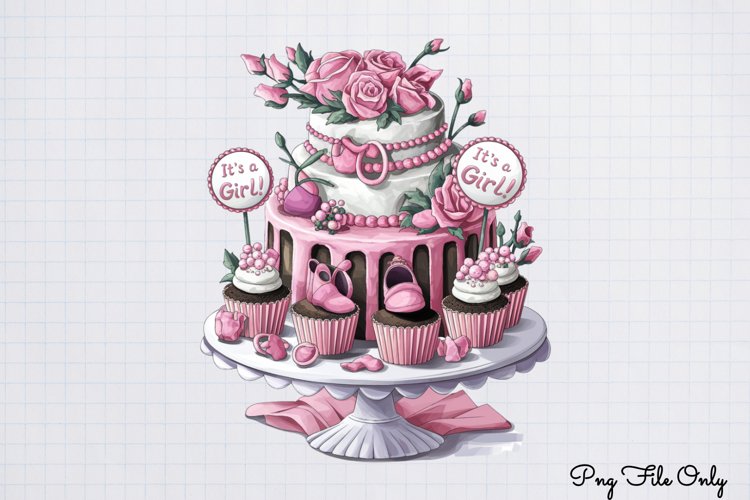 Baby Girl Desserts Clipart PNG
