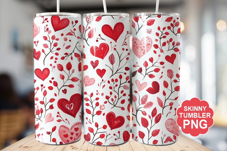 Valentine Pattern Seamless Tumbler | Valentine Tumbler Wrap